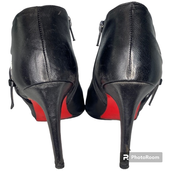 Christian Louboutin (resoled) heeled ankle booties Sz 37 1/2 - Picture 6 of 14